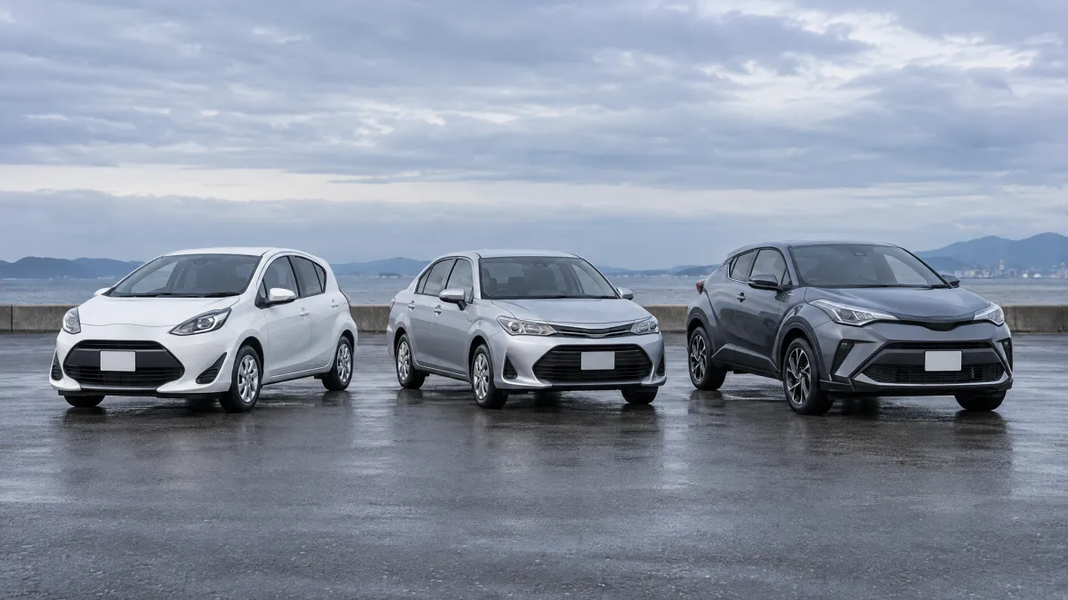 Хэтчбек, седан и кроссовер Toyota для начинающего водителя рядом